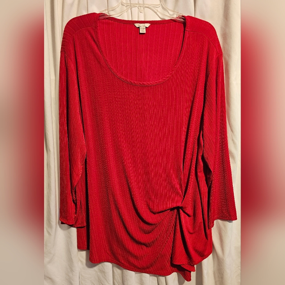 Ladys Cato Elegant Red Women's Long Sleeves Top 22/24